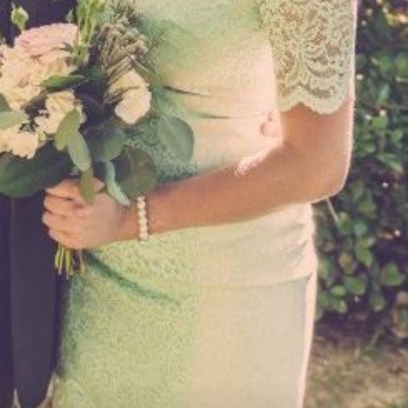 Tahari  ASL Sea Glass Lace Shift Dress Size 4 - Picture 2 of 4